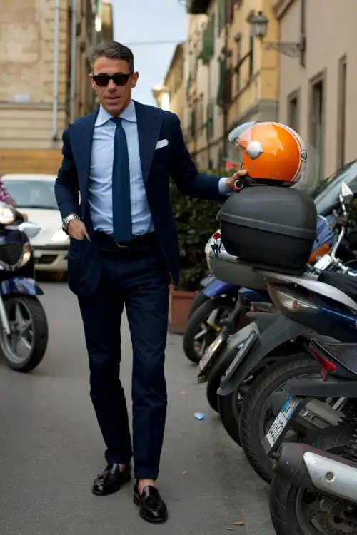 BLACK SHOES, BLACK BELT -- photo courtesy of The Sartorialist