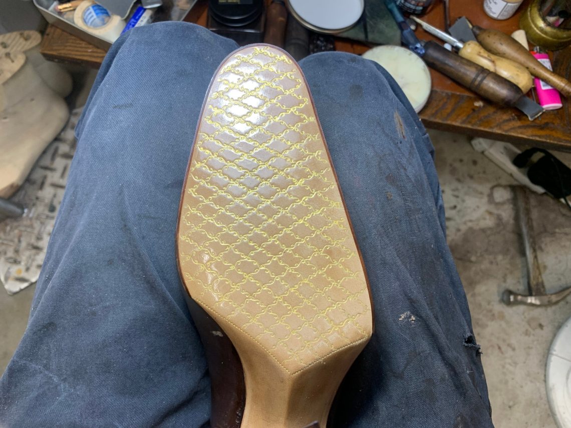 Finishing the sole.